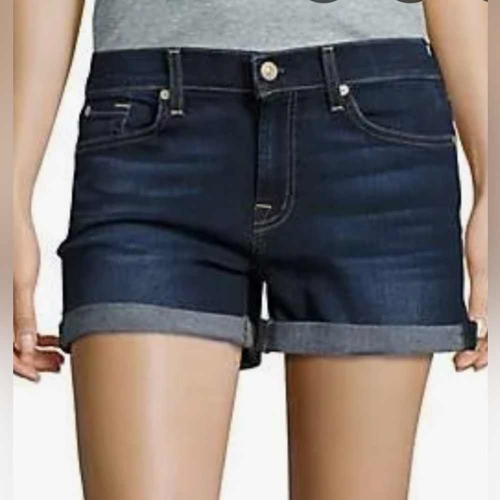 7’s Dark Denim Cuffed shorts. Boho, Festival, Coastal
